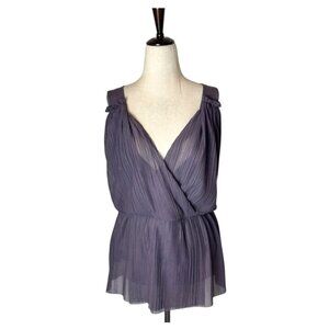 Deletta Purple Pleated Blouse